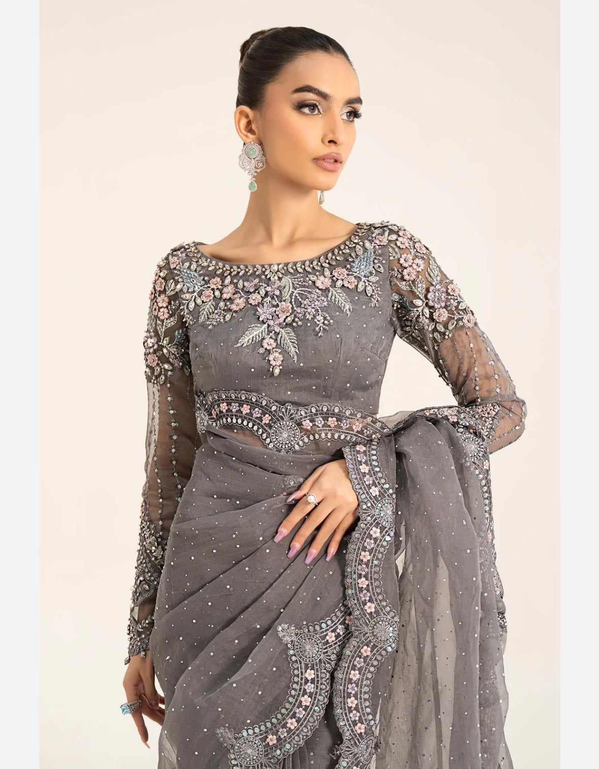 Maria B Luxury Net Saree | Unstitched