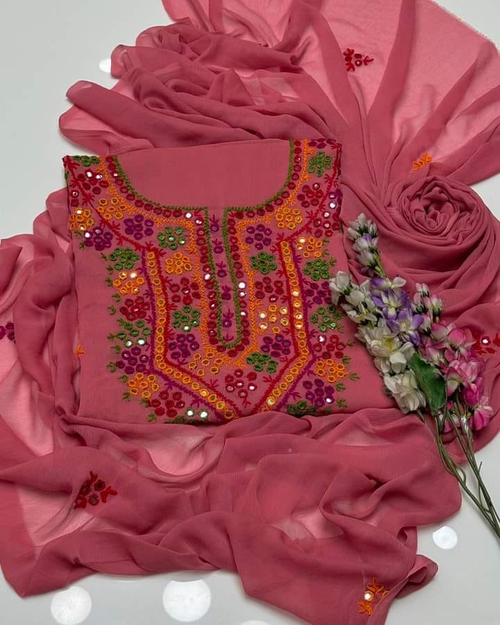 Thread & Mirror Work | Unstitched 2-piece