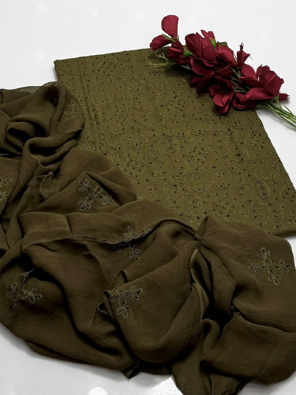 Aar Cutt Dana Work | Unstitched 3 Piece