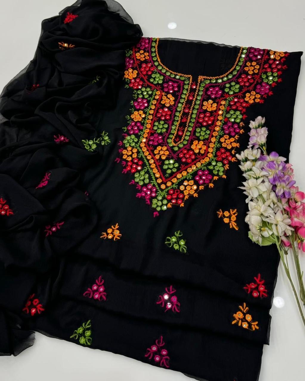 Thread & Mirror Work | Unstitched 2-piece
