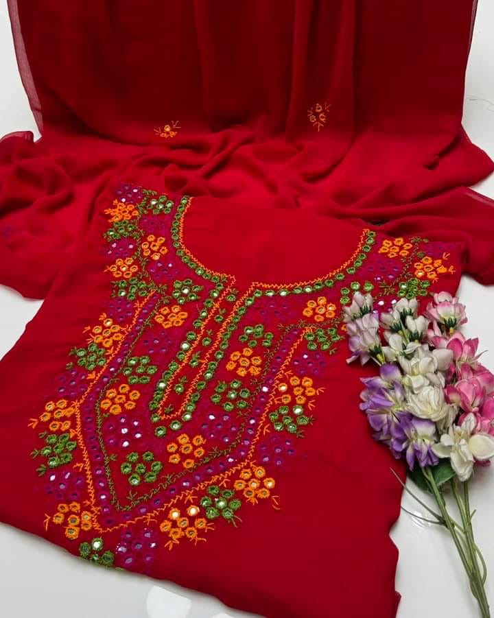 Thread & Mirror Work | Unstitched 2-piece