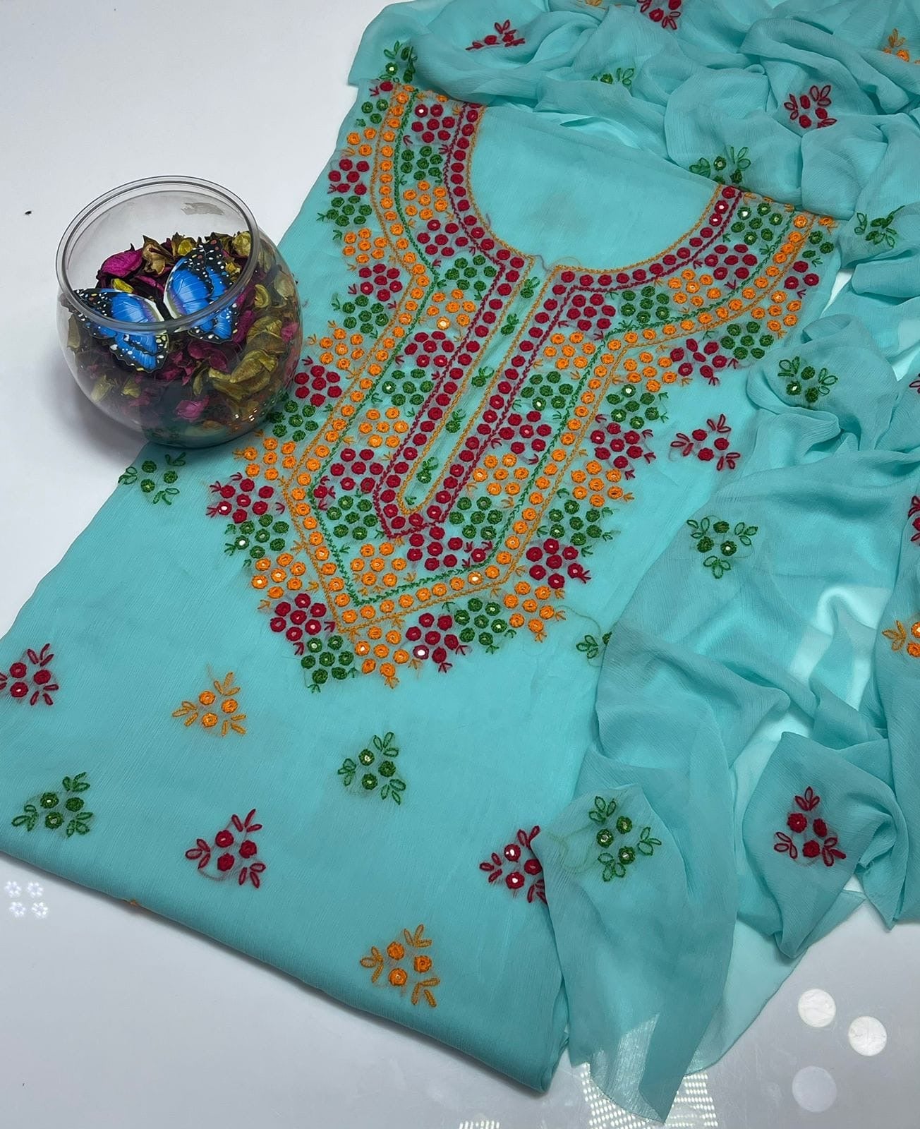 Thread & Mirror Work | Unstitched 2-piece