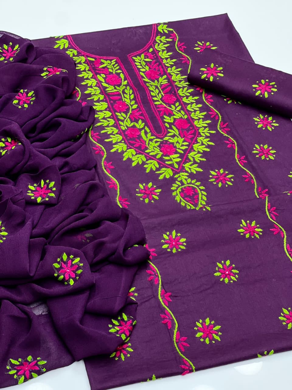 Multi Embroidery | Unstitched 3 Piece