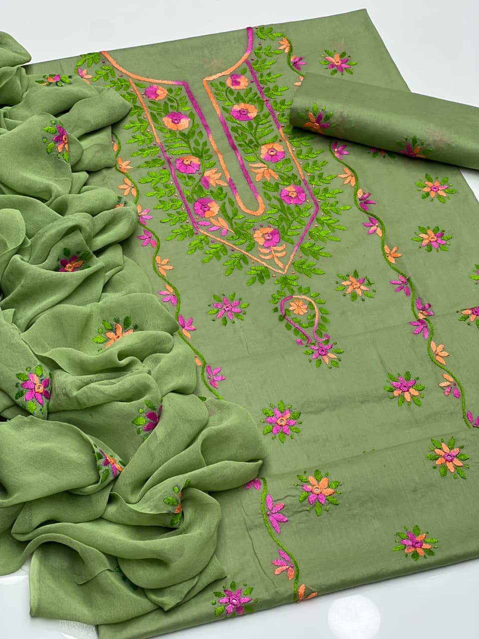 Multi Embroidery | Unstitched 3 Piece