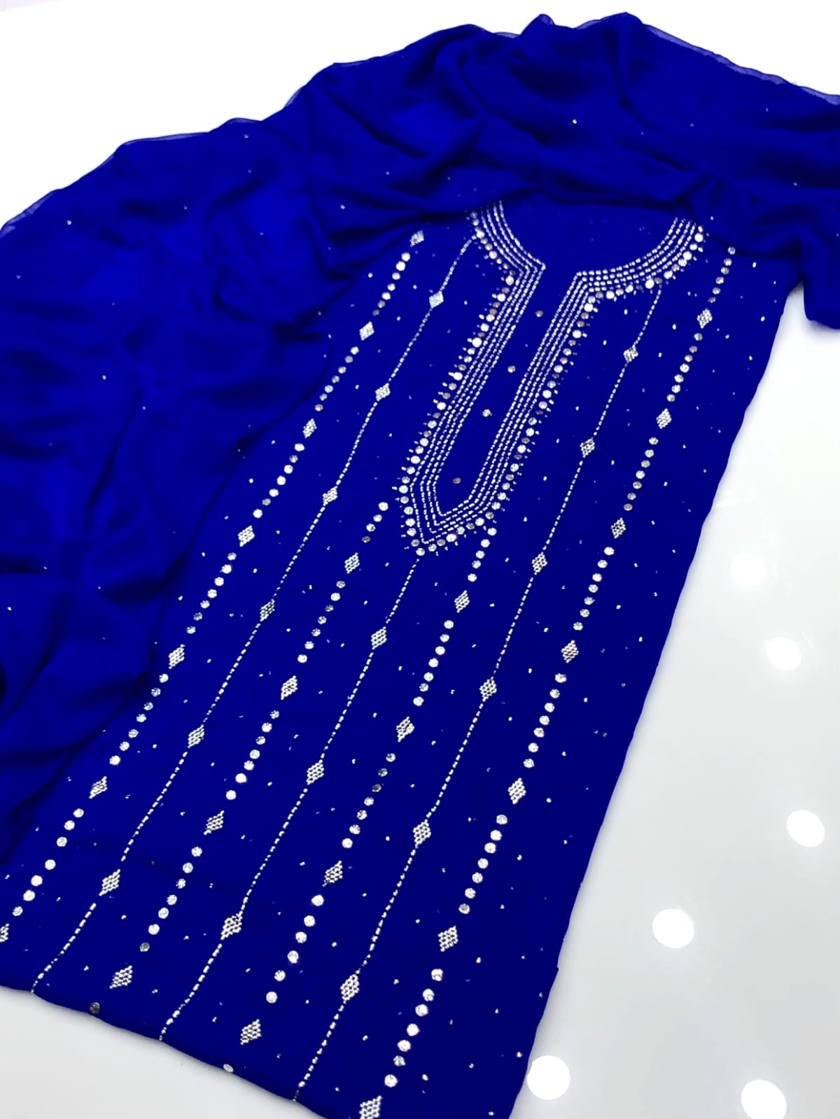 Heavy Panel Mukesh | Unstitched Shirt Dupatta 2 Piece