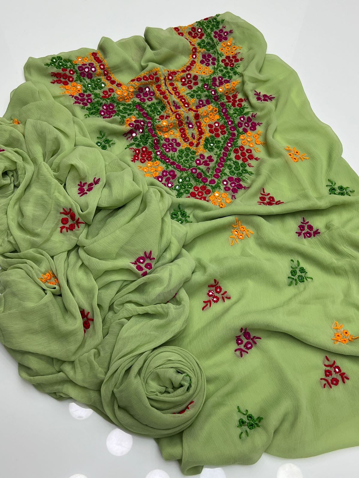 Thread & Mirror Work | Unstitched 2-piece