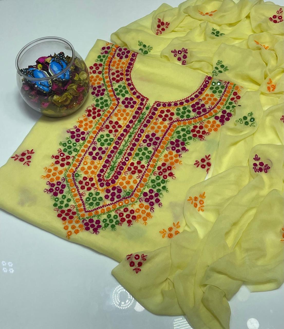 Thread & Mirror Work | Unstitched 2-piece