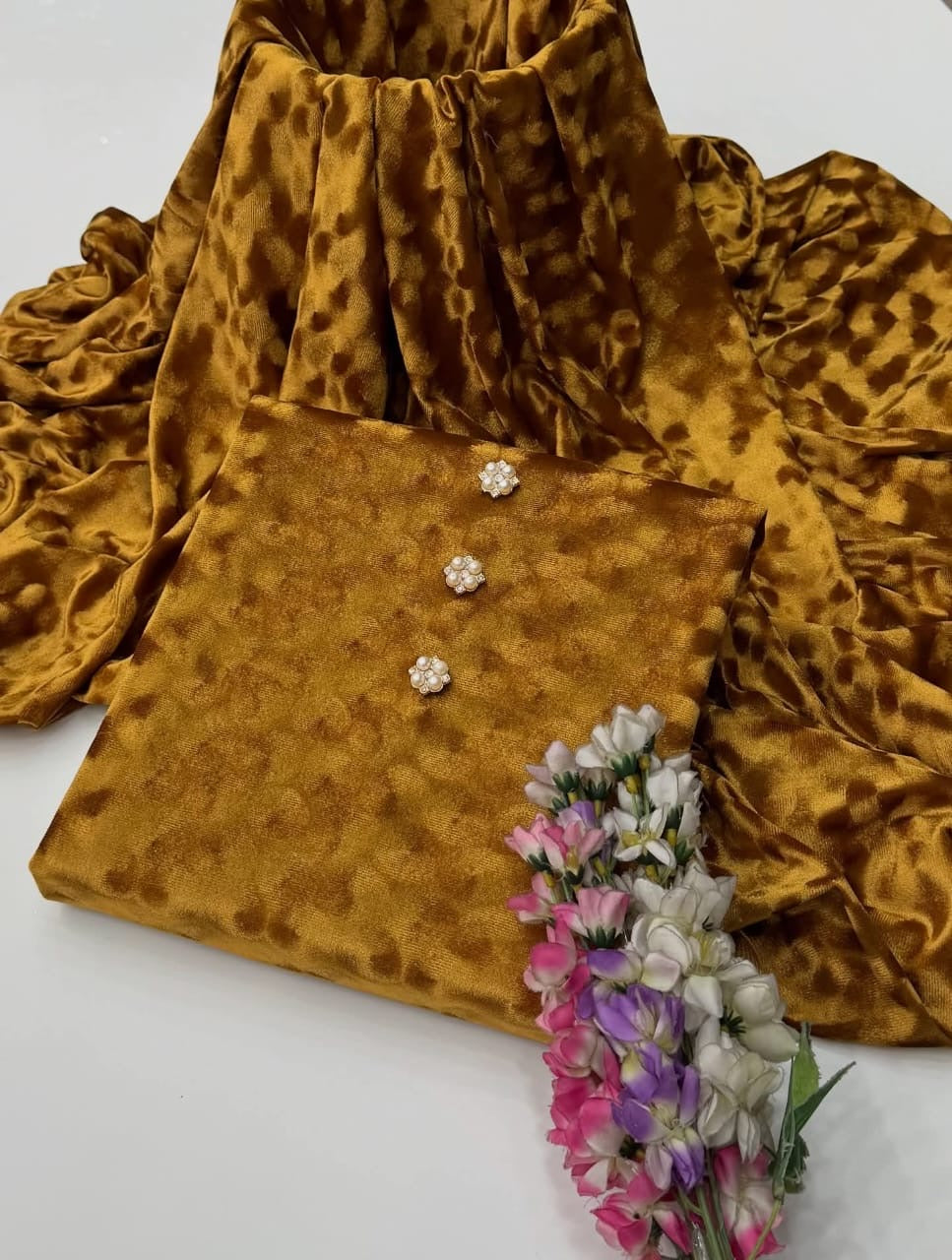 Self Micro 6000 Velvet | Unstitched Shirt Trouser 2 Piece