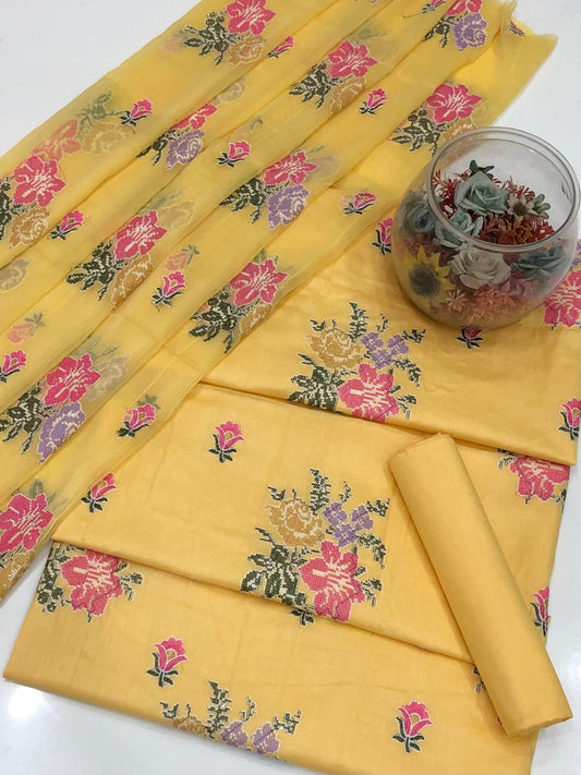 Cross Stitch Embroidery | Unstitched 3 Piece