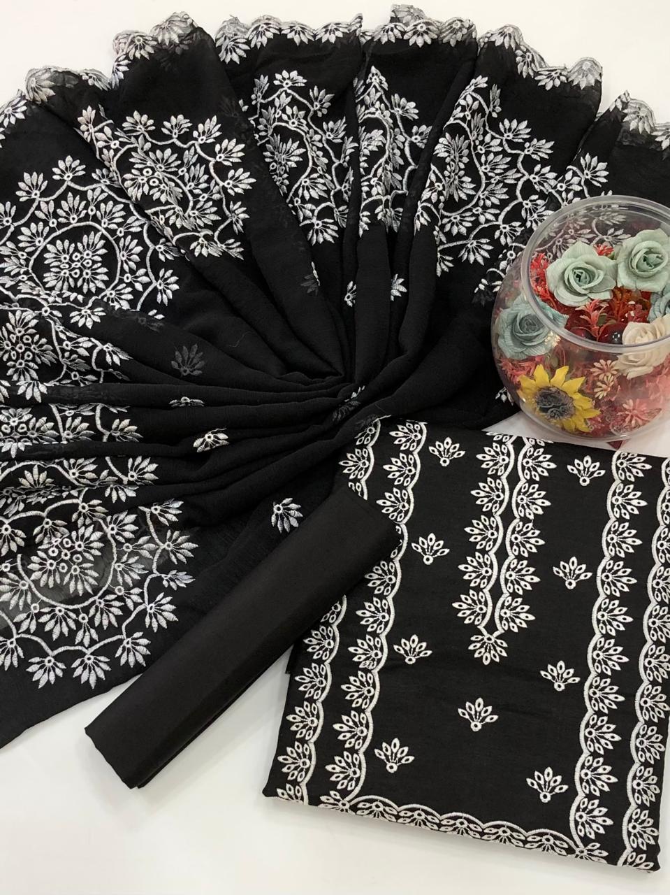 Cutt Work Embroidery | Unstitched 3 Piece