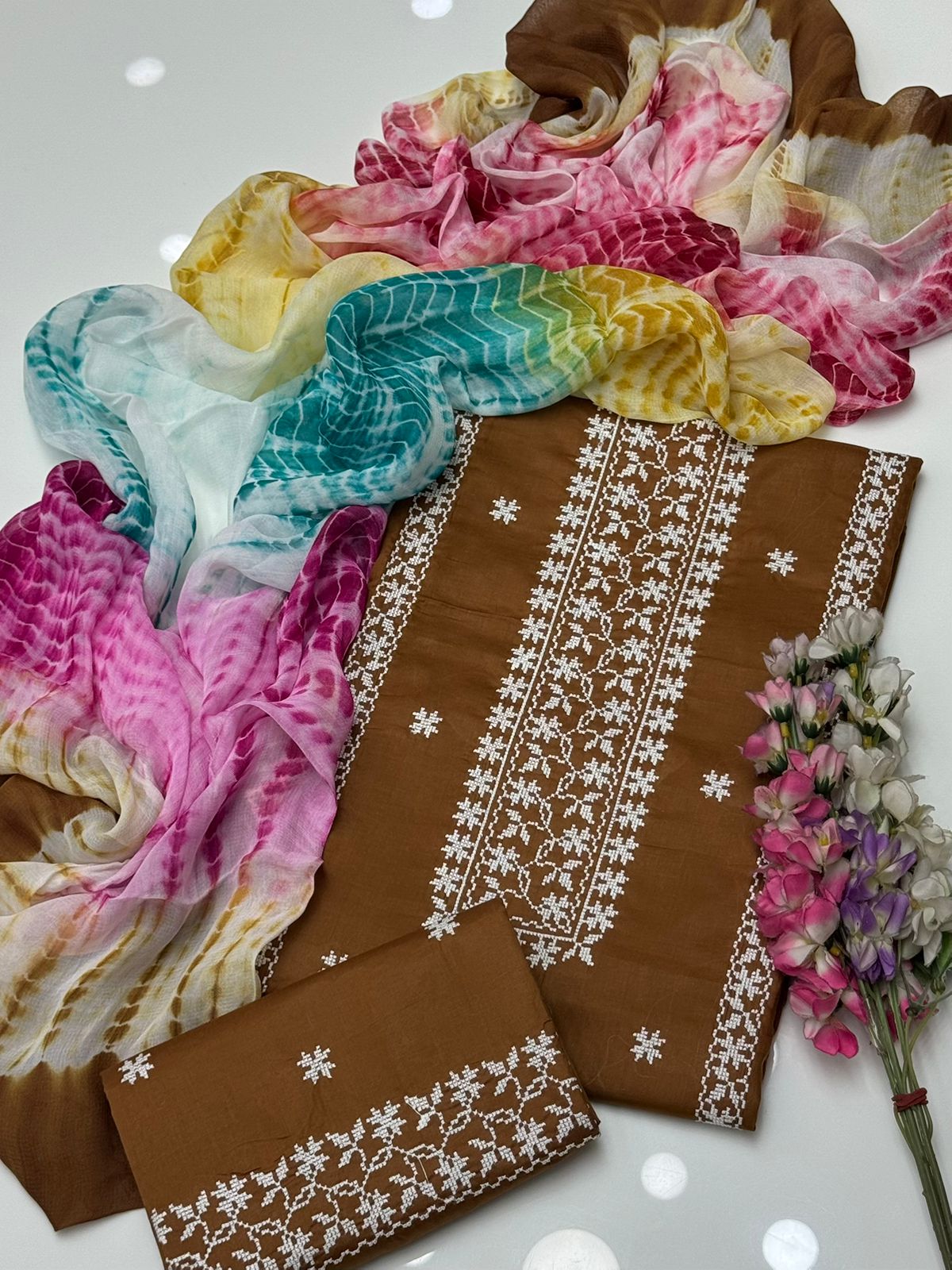 Cross Stitch White Embroidery | Unstitched 3 Piece