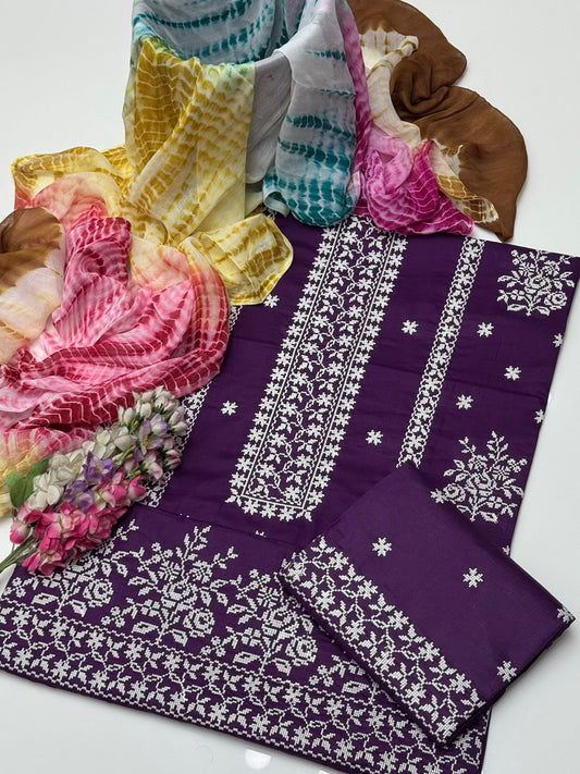 Cross Stitch White Embroidery | Unstitched 3 Piece