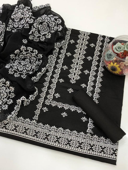Cutt Work Embroidery | Unstitched 3 Piece