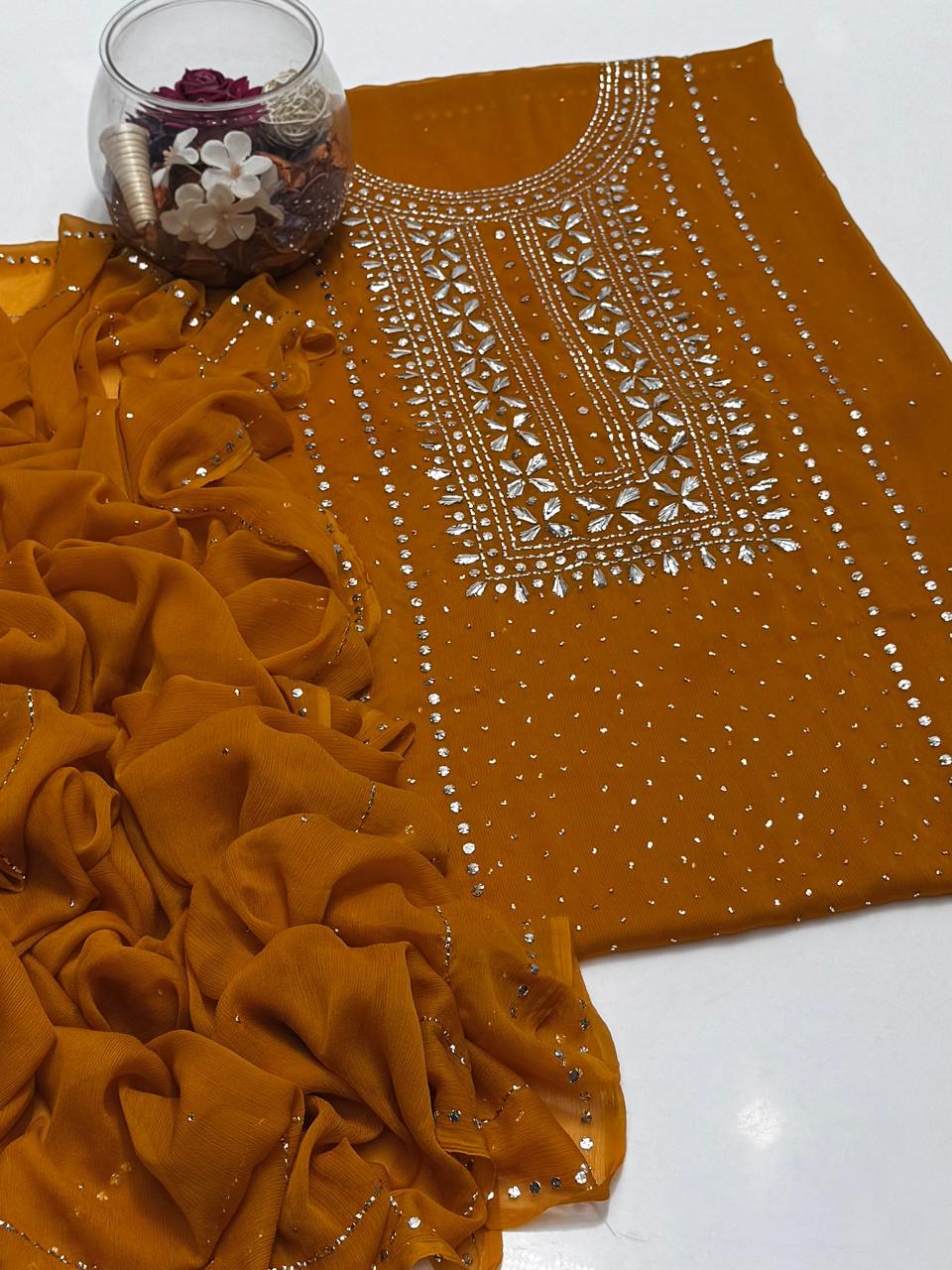 Mukesh Work | Unstitched 2 Piece