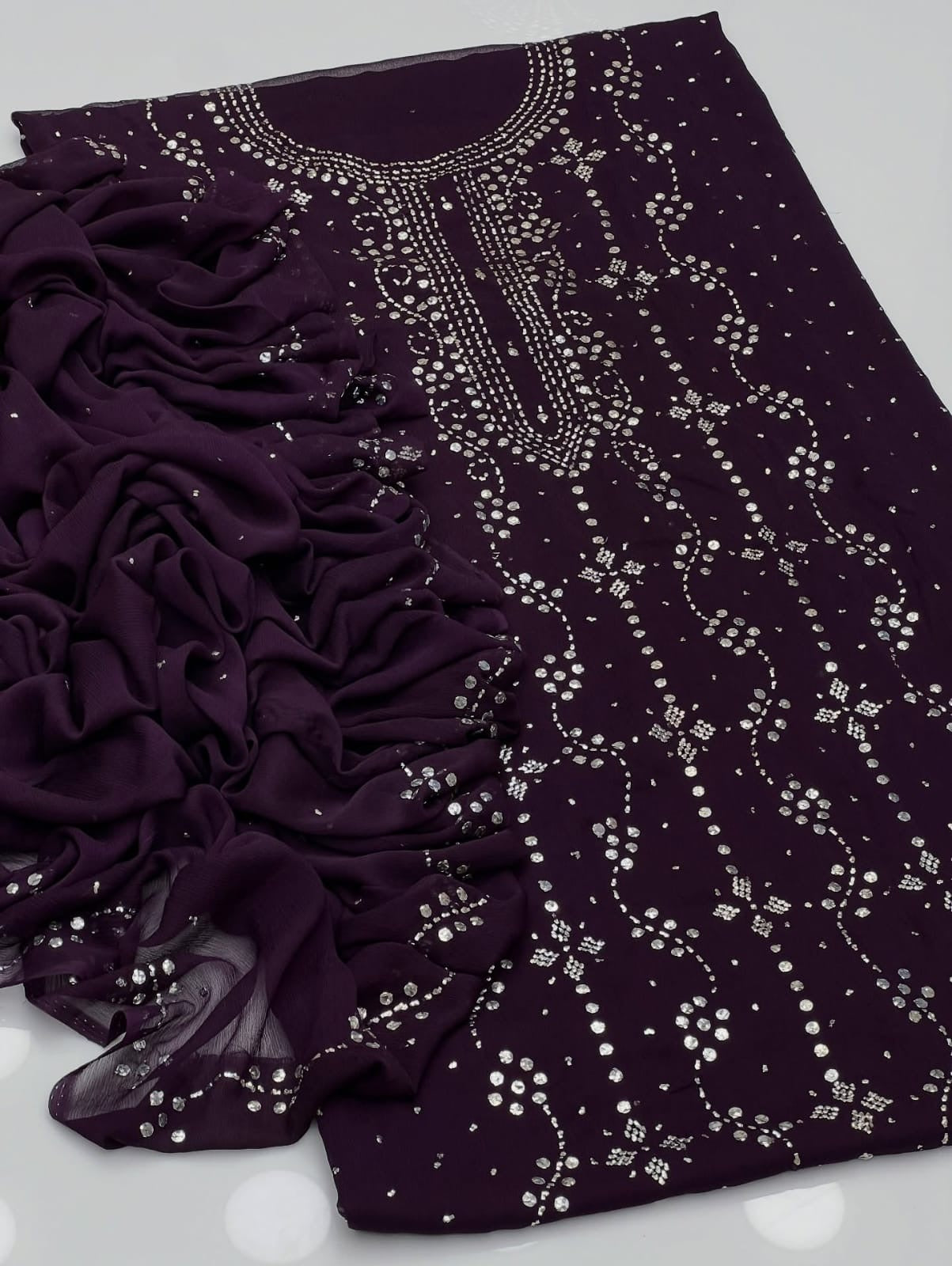 Heavy Mukesh | Unstitched Shirt Dupatta 2 Piece