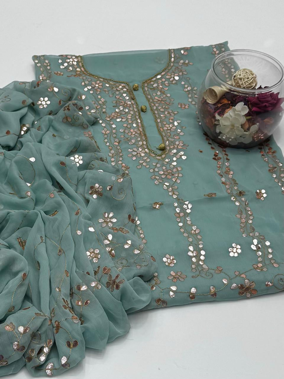 Pasting Gotta Work | Unstitched Shirt Dupatta 2 Piece