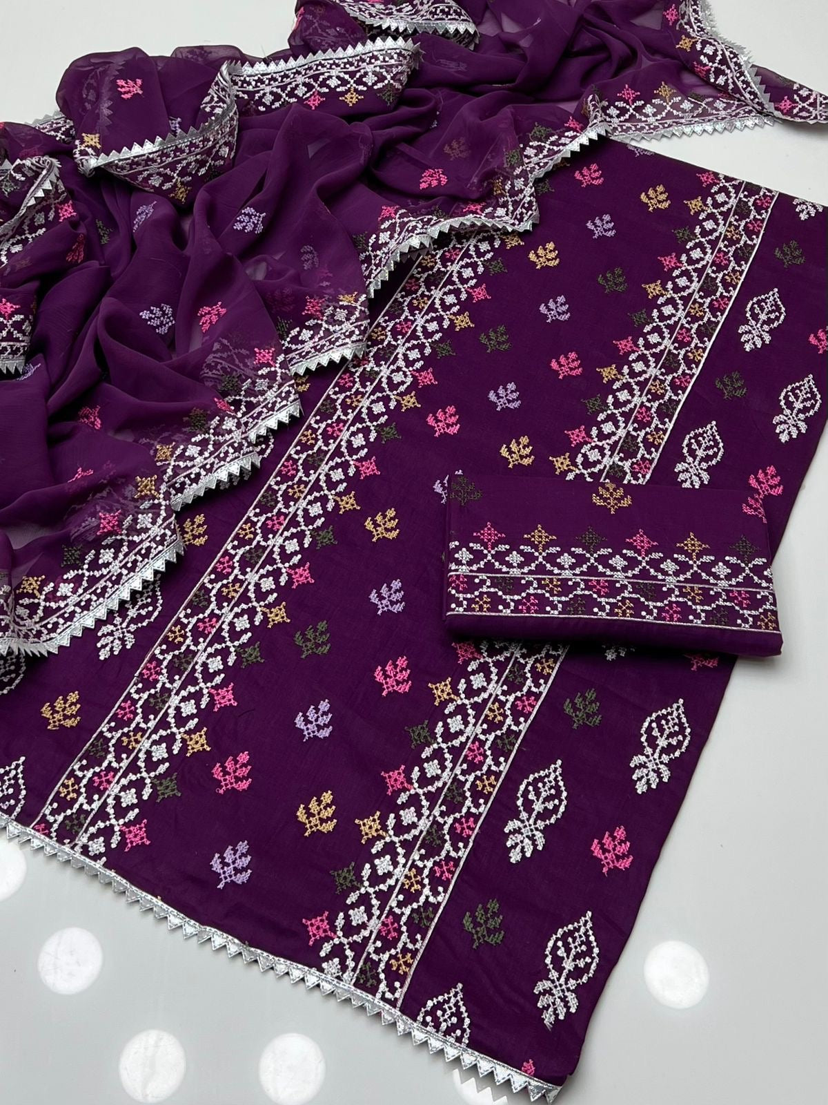 Cross Stitch Lawn | Unstitched Shirt Dupatta Trouser 3 Piece