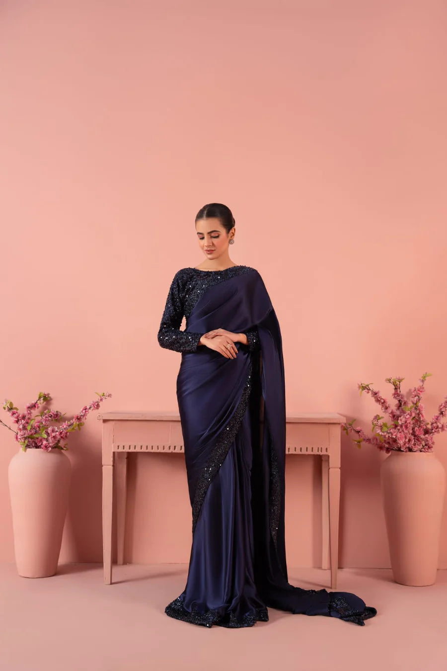 Shamoz Silk Saree | Semi Stitched Saree & Blouse