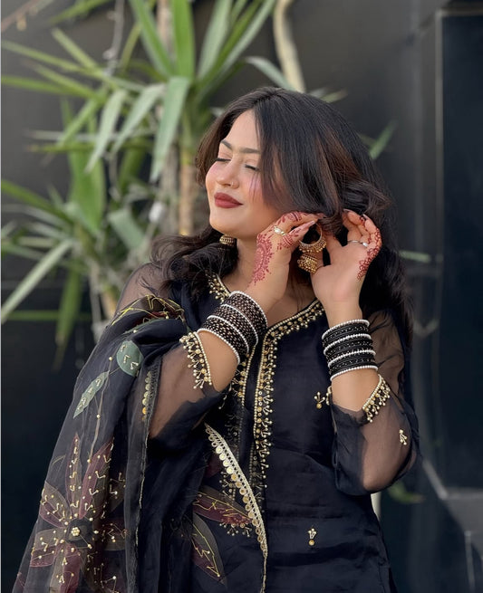 HandPainted Festive Wear | Unstitched Shirt Dupatta 2 Piece