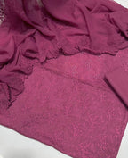 Shiffle Chicken Kari Work | Unstitched Shirt Dupatta Trouser 3 Piece