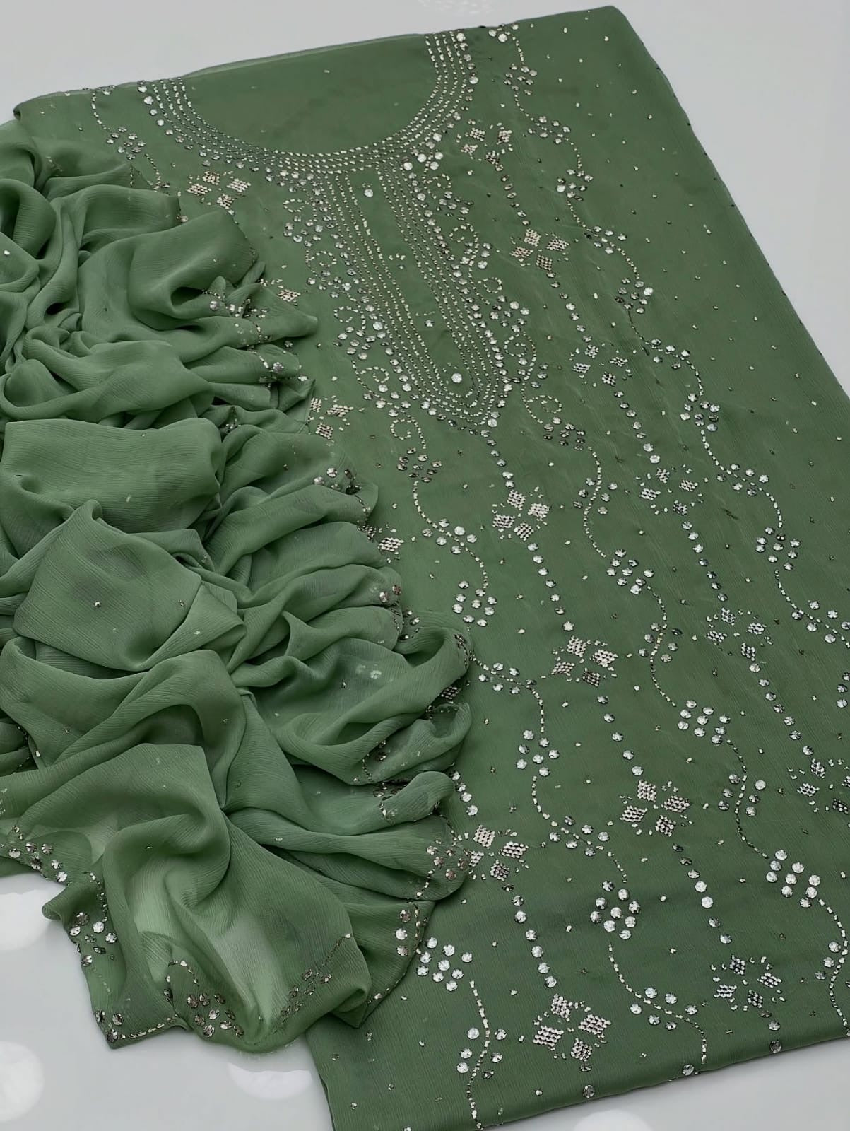 Heavy Mukesh | Unstitched Shirt Dupatta 2 Piece