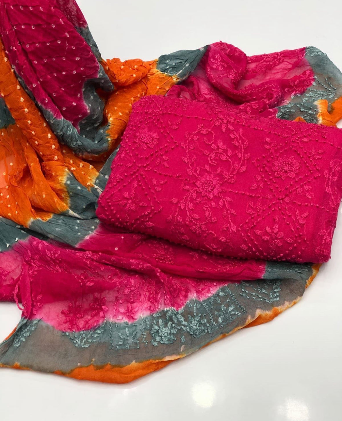 Pakka Boor Chunari | Unstitched Shirt Dupatta 2 Piece