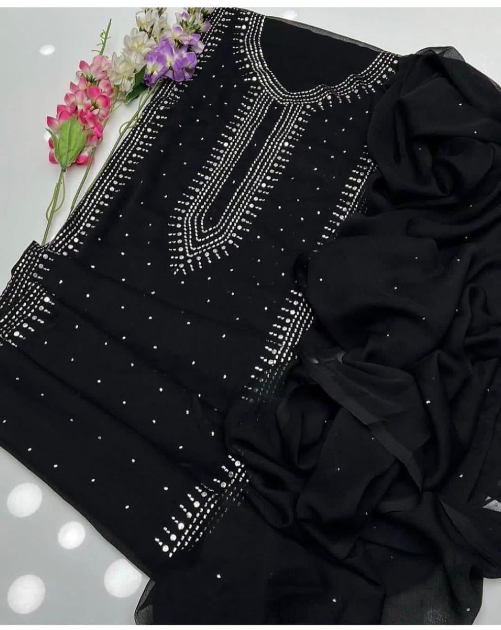 Kurta Style Mukesh Work | Unstitched Shirt Dupatta