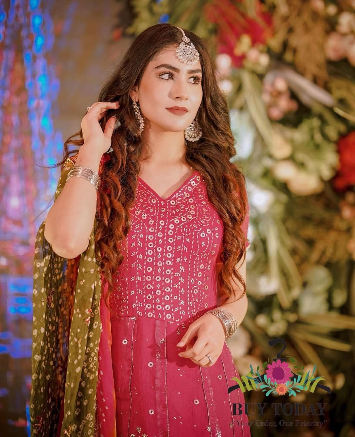 Chunari Mukesh Work | Unstitched Shirt Dupatta 2 Piece