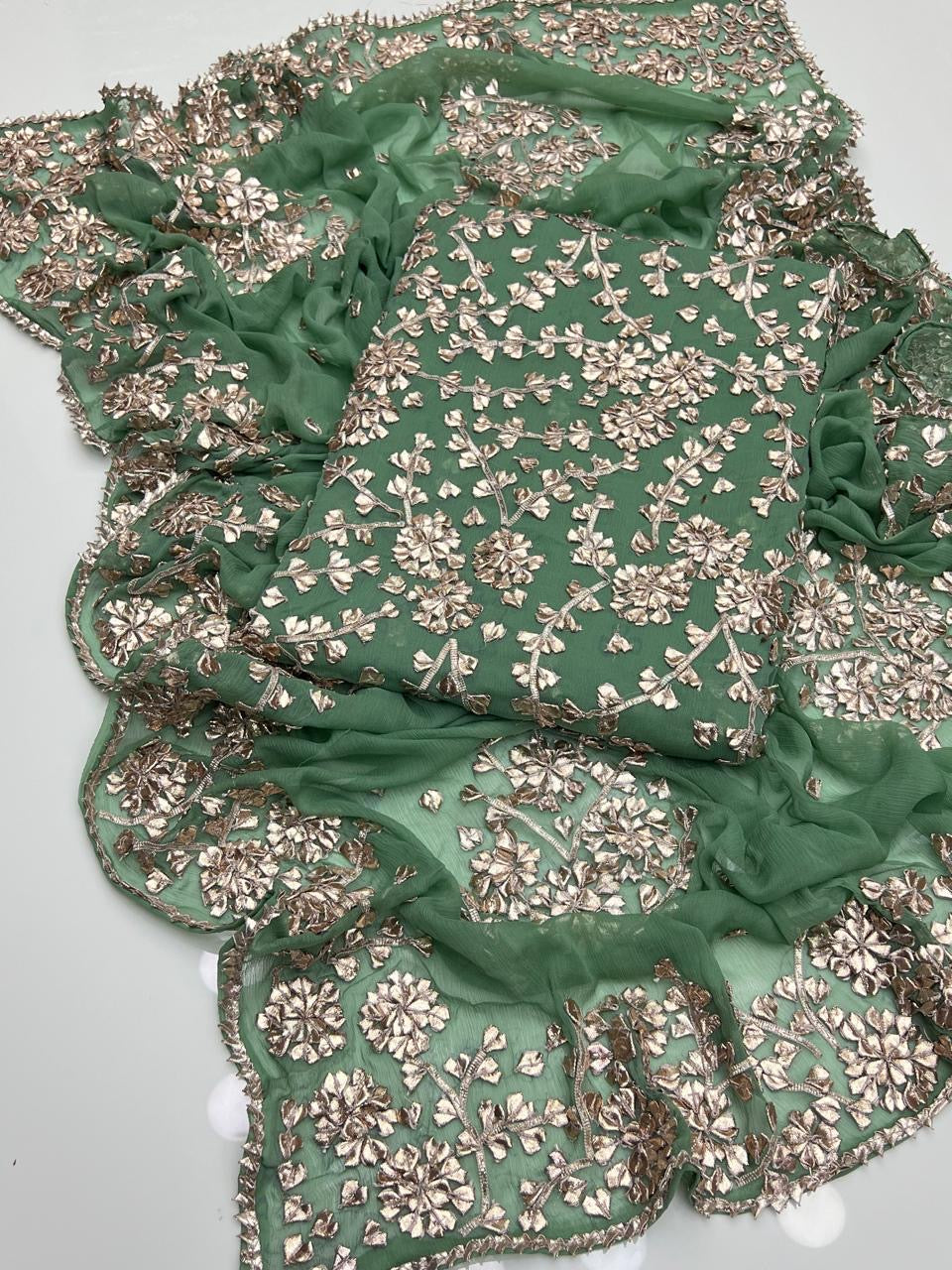 LCD Gotta Kinari Work | Unstitched Shirt Dupatta 2 Piece