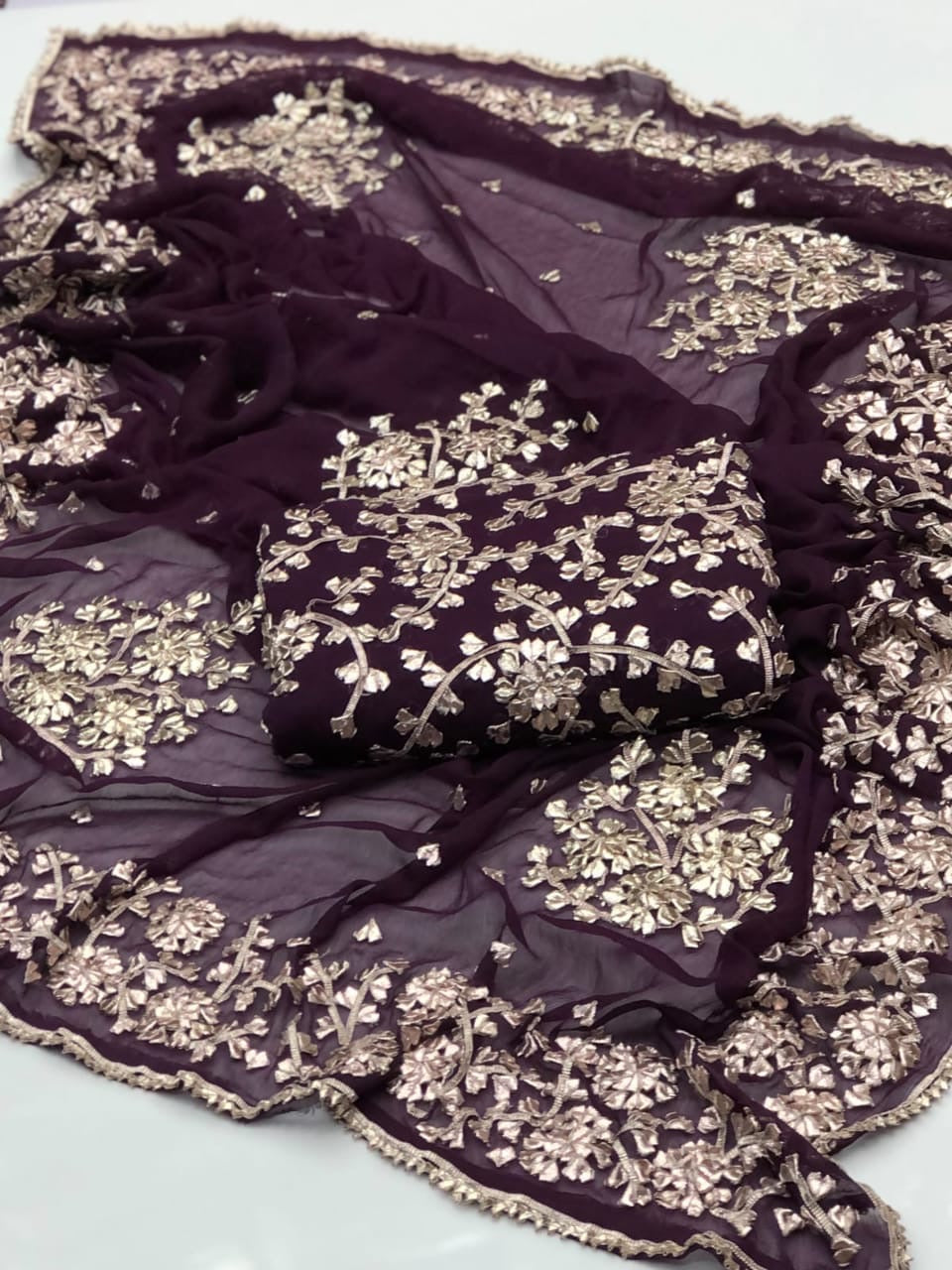 LCD Gotta Kinari Work | Unstitched Shirt Dupatta 2 Piece