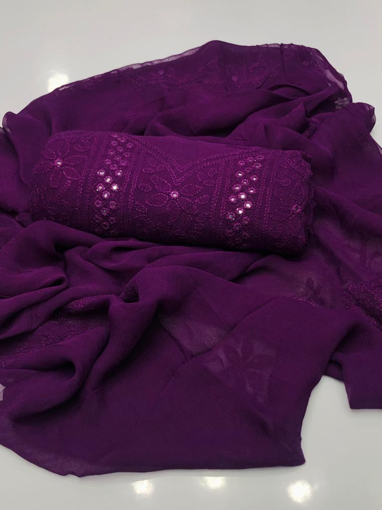 Shadow Mirror Work | Unstitched Shirt Dupatta 2 Piece