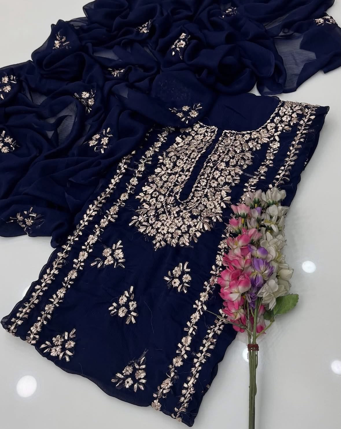 Gotta Kinari Work | Unstitched Shirt Dupatta 2 Piece