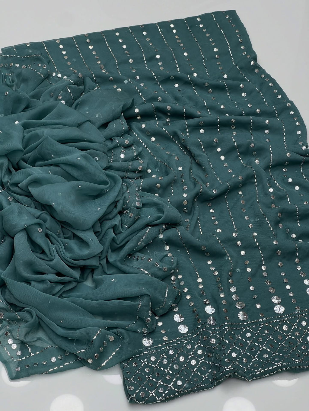 Dot Line Daman Mukesh | Unstitched Shirt Dupatta 2 Piece