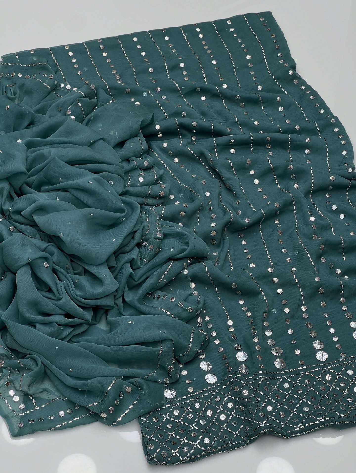 Dot Line Daman Mukesh | Unstitched Shirt Dupatta 2 Piece