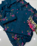 Cross Stitch & Chicken Kari Work | Unstitched Shirt Dupatta Trouser 3 Piece Dress