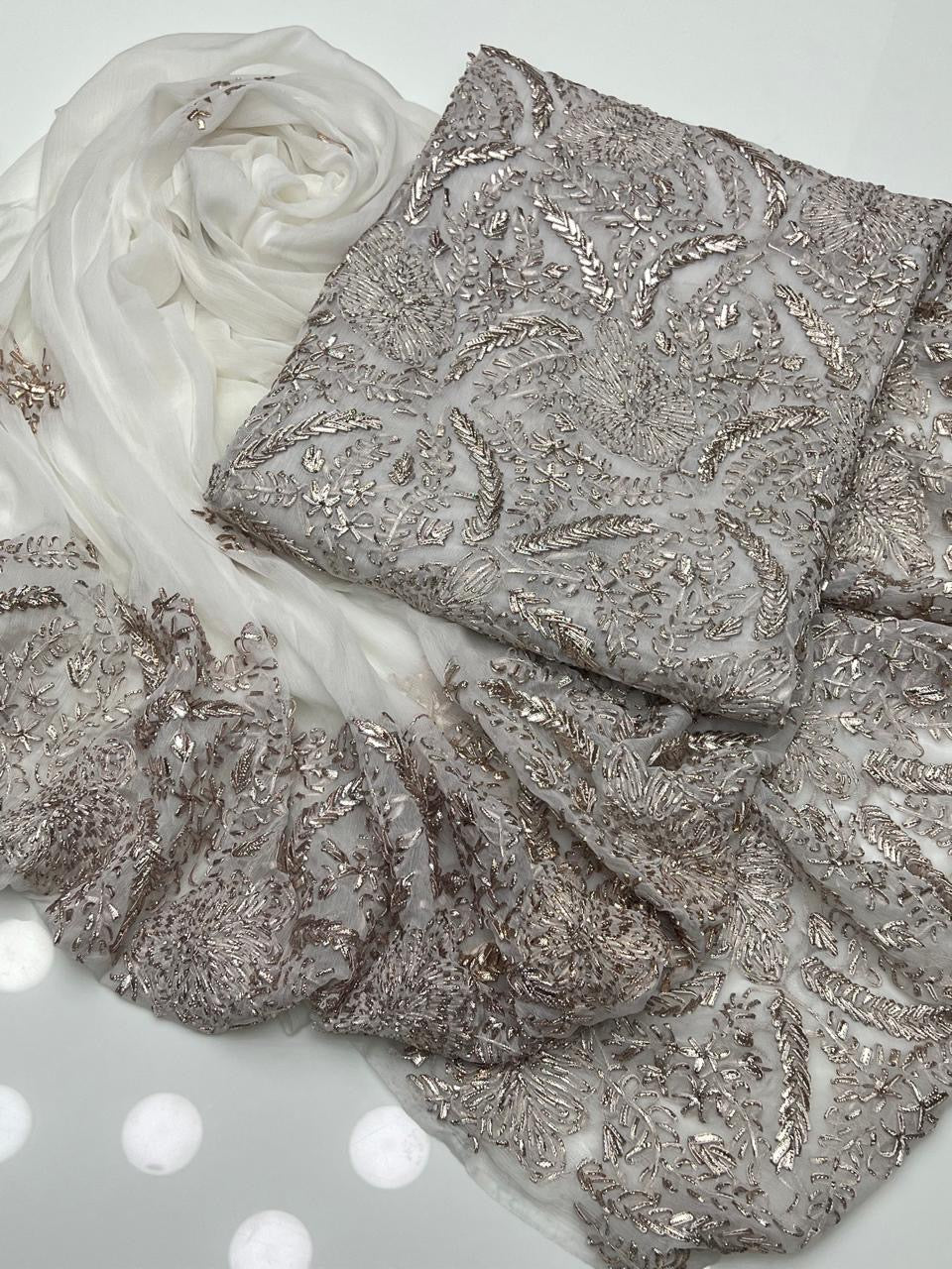 Pressed Sui Gotta Work | Unstitched Shirt Dupatta 2 Piece