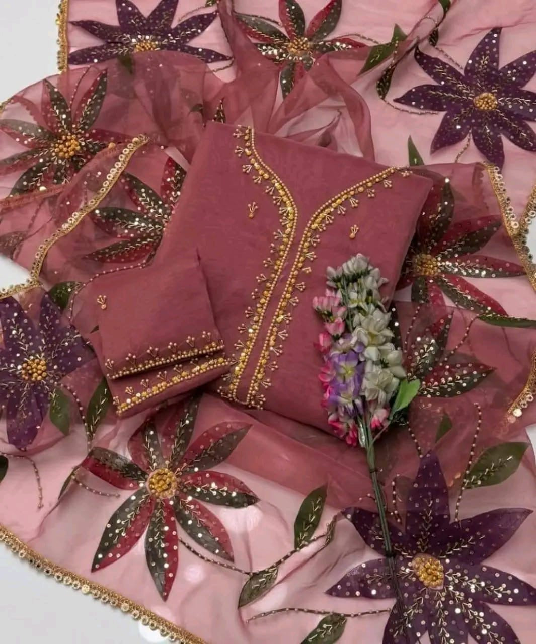 HandPainted Festive Wear | Unstitched Shirt Dupatta 2 Piece