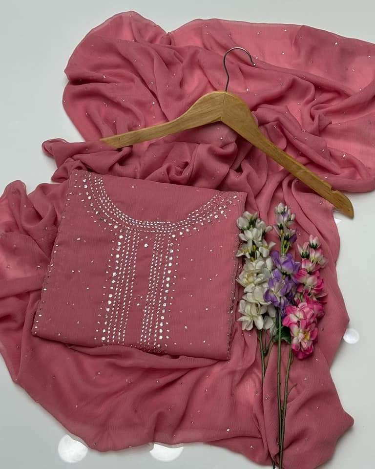 Kurta Style Mukesh Work | Unstitched Shirt Dupatta