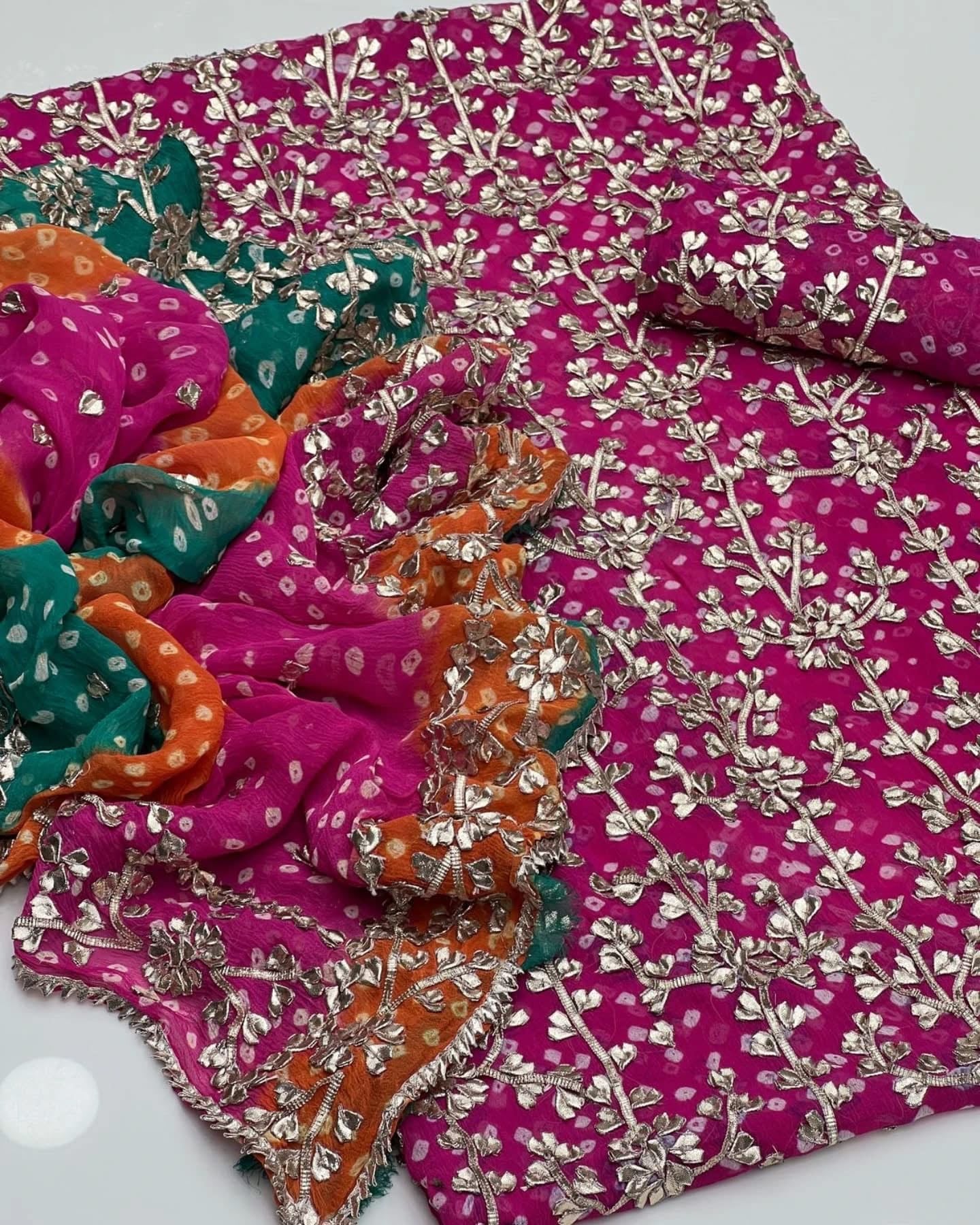 Chunari Gotta Work | Unstitched Shirt Dupatta 2 Piece