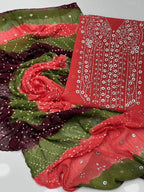 Chunari Mukesh Work | Unstitched Shirt Dupatta 2 Piece