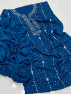 Heavy Panel Mukesh | Unstitched Shirt Dupatta 2 Piece