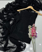 Shadow Mirror Work | Unstitched Shirt Dupatta 2 Piece