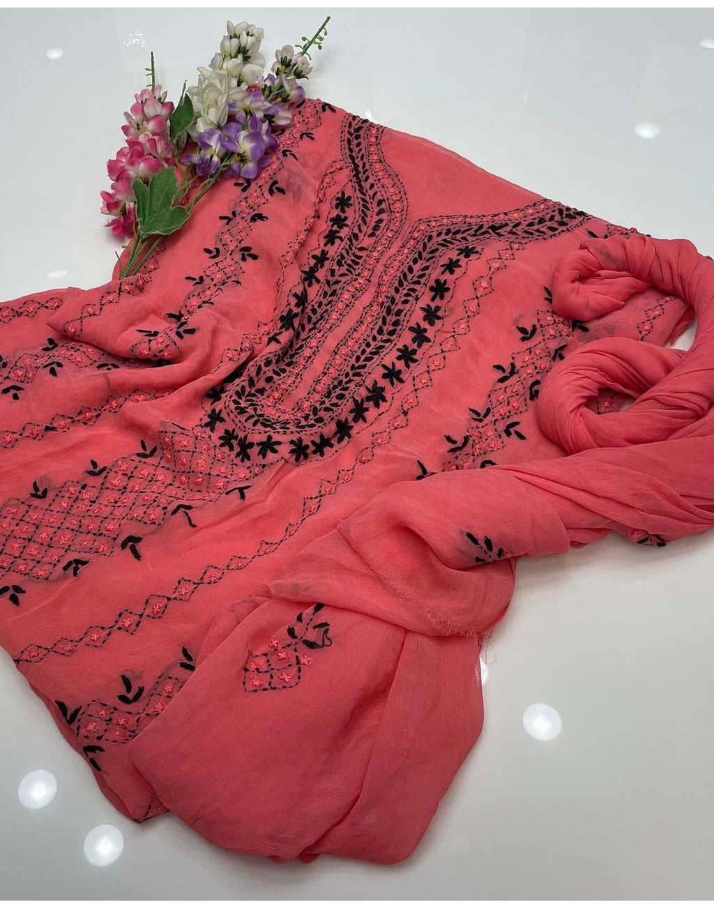 Pakka Tanka Embroidery | Unstitched Shirt Dupatta 2 Piece