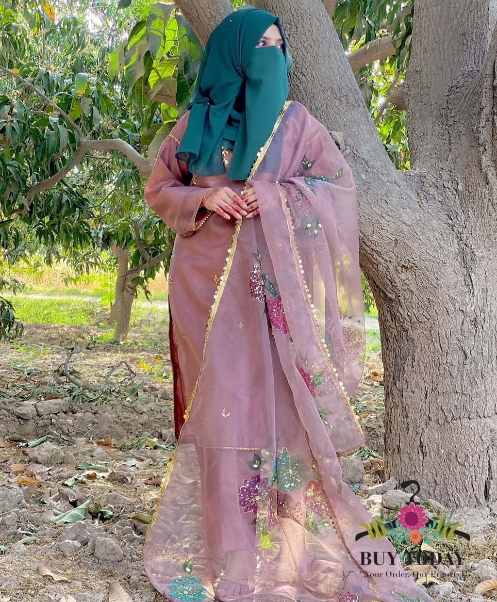 HandPainted Festive Wear | Unstitched Shirt Dupatta 2 Piece