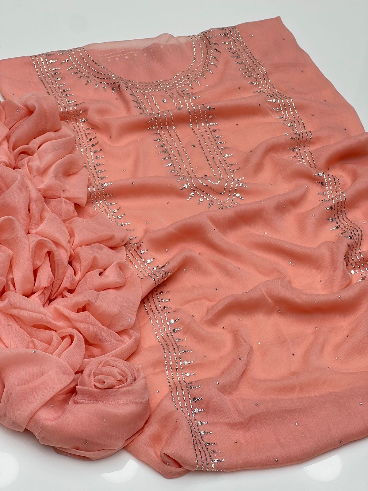 Kurta Style Mukesh Work | Unstitched Shirt Dupatta