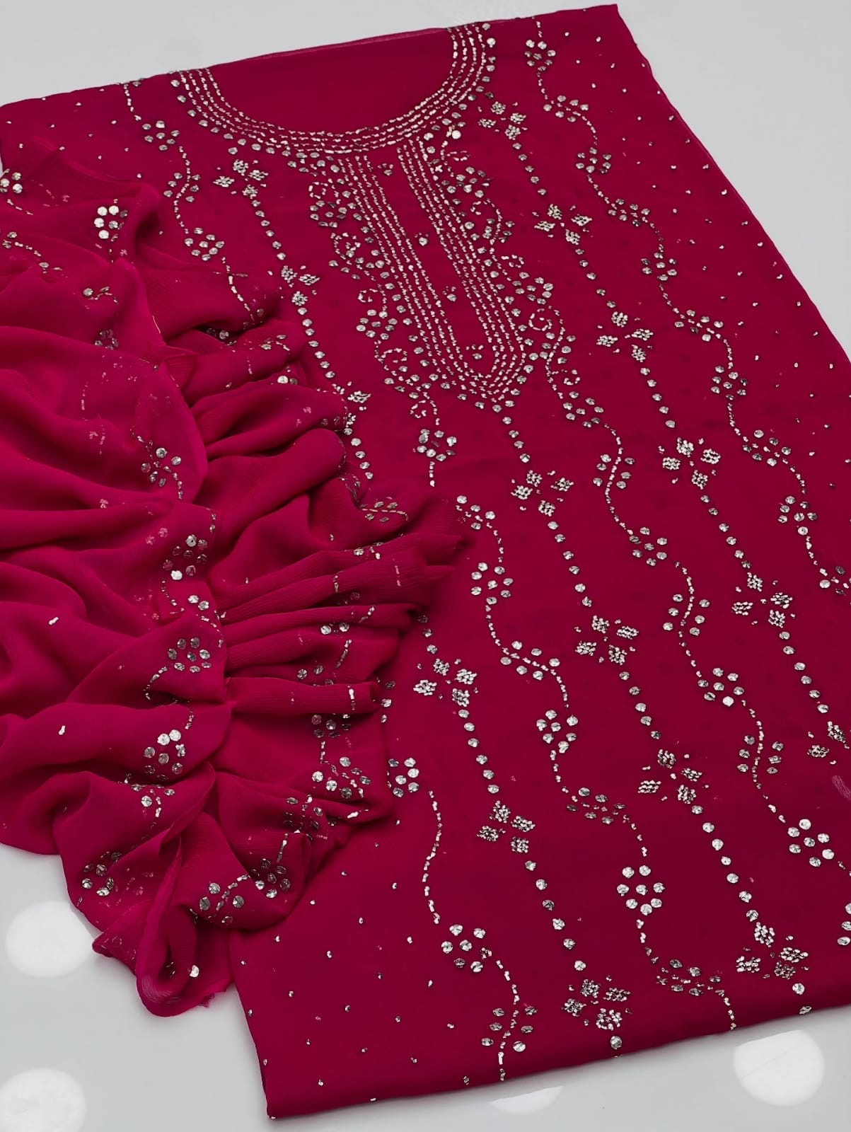 Heavy Mukesh | Unstitched Shirt Dupatta 2 Piece