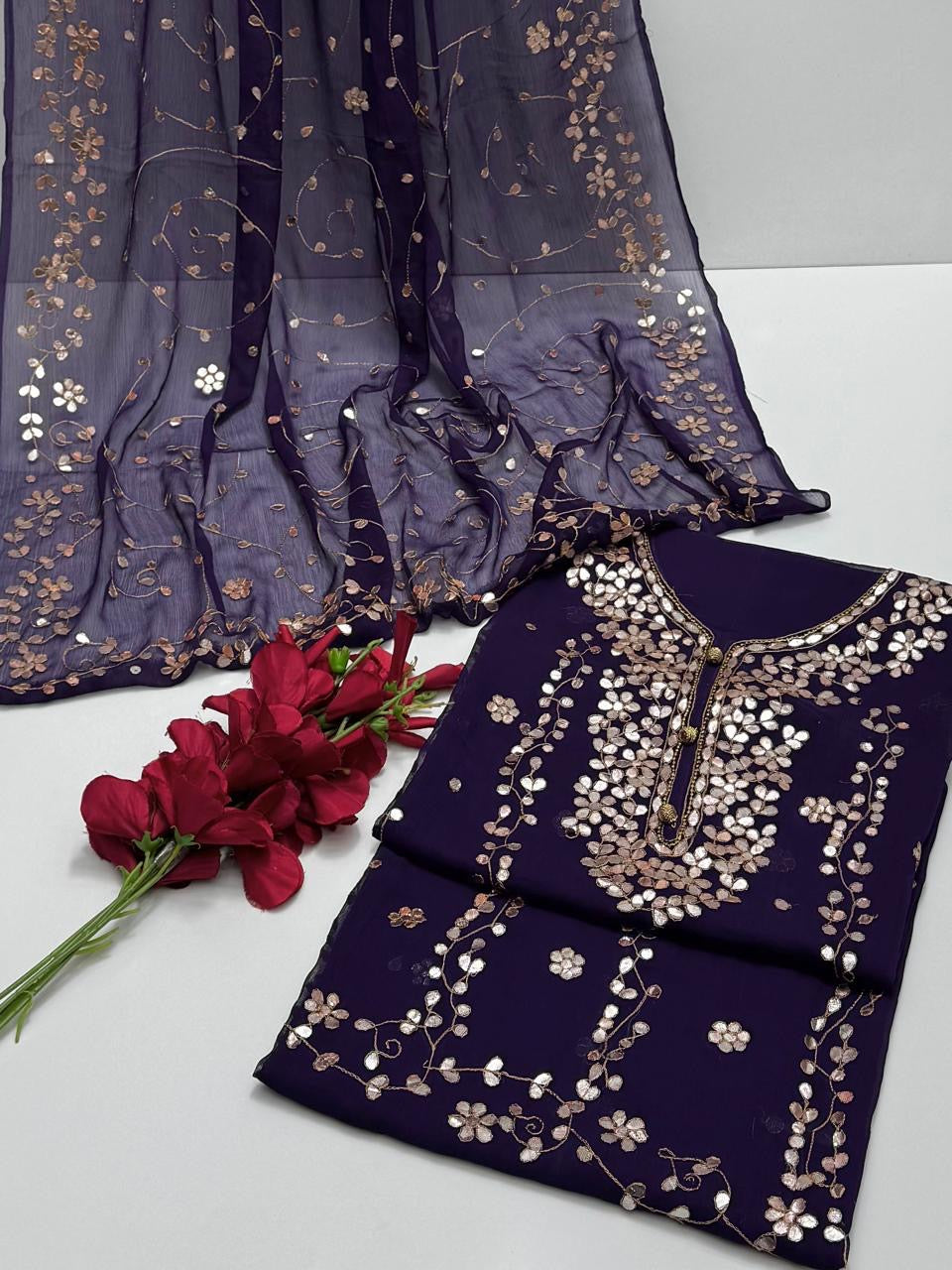 Pasting Gotta Work | Unstitched Shirt Dupatta 2 Piece