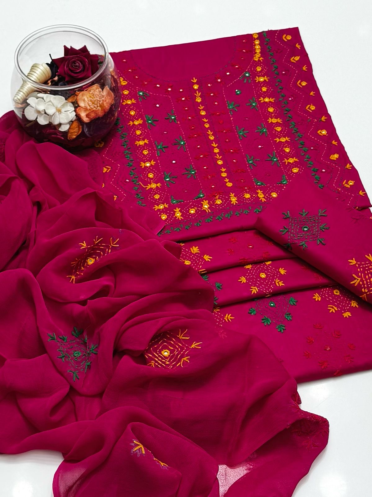 Multi Afghani Tanka Embroidered | Unstitched 3 Piece