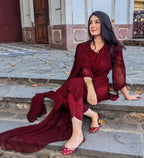 Shadow Mirror Work | Unstitched Shirt Dupatta 2 Piece