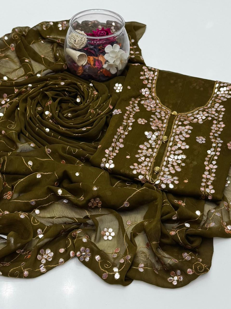 Pasting Gotta Work | Unstitched Shirt Dupatta 2 Piece